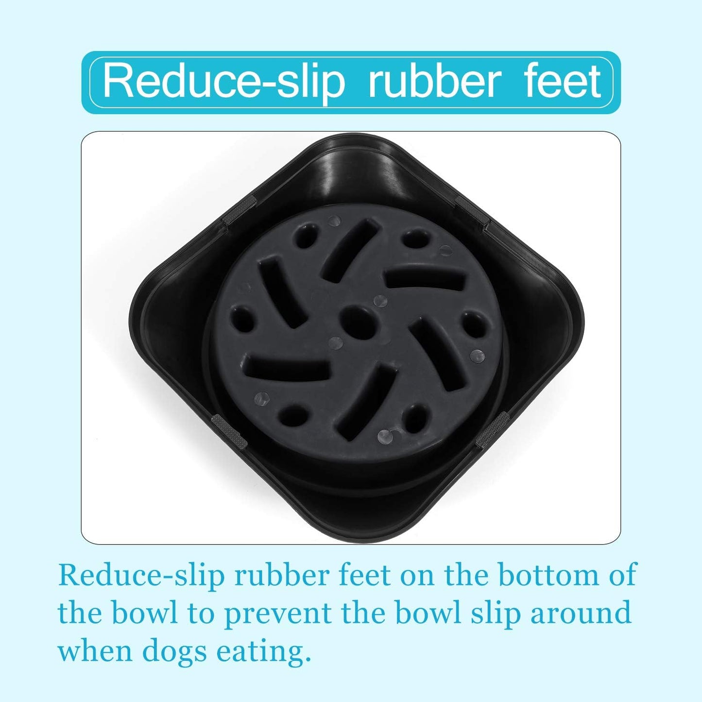 Eco-Friendly Slow Feeder Dog Bowl - Non-Toxic, Choking Prevention Design for Healthy Eating (S-M, Black)
