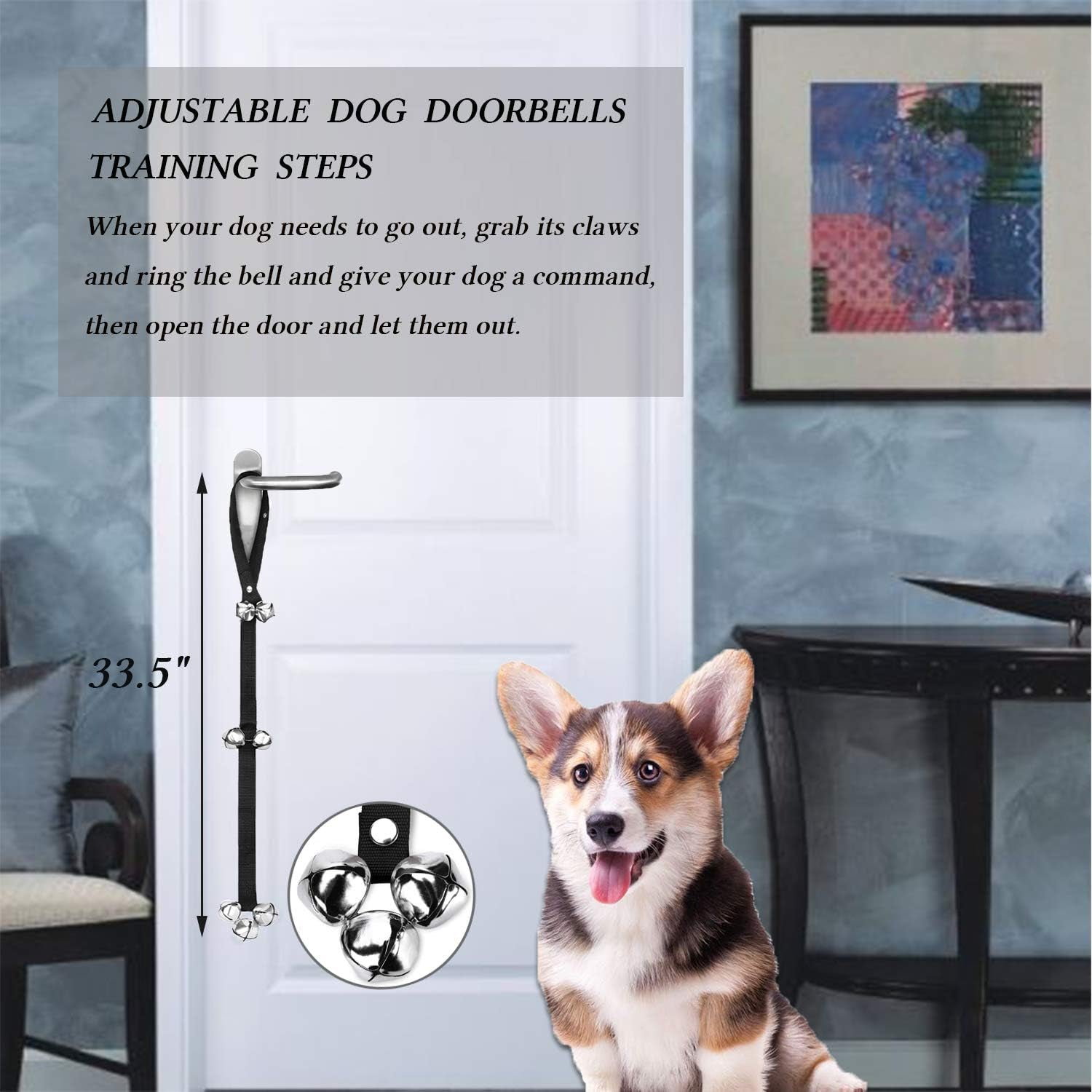 Ultimate 4-In-1 Dog Training Set - Perfect for First-Time Pet Owners: Treat Pouch, Whistle, Doorbells & Clicker (Black)