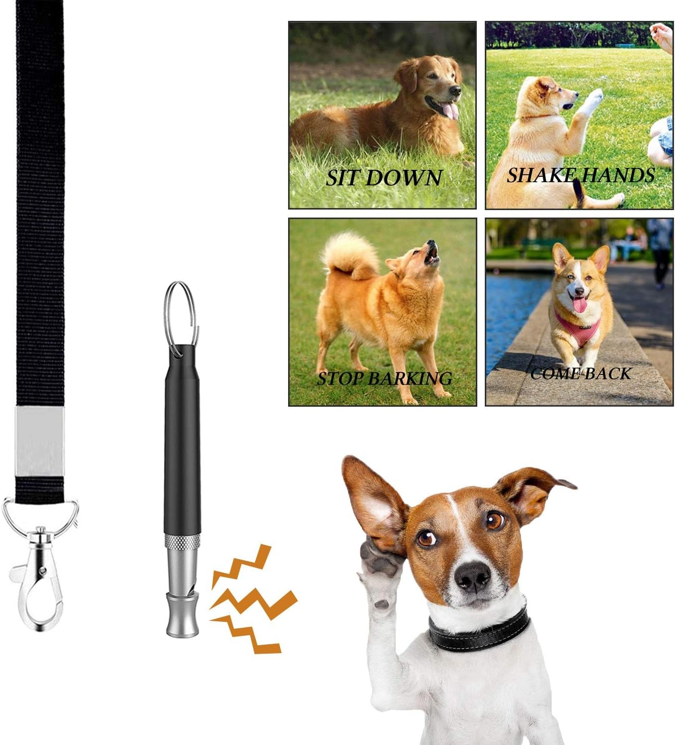 Ultimate 4-In-1 Dog Training Set - Perfect for First-Time Pet Owners: Treat Pouch, Whistle, Doorbells & Clicker (Black)
